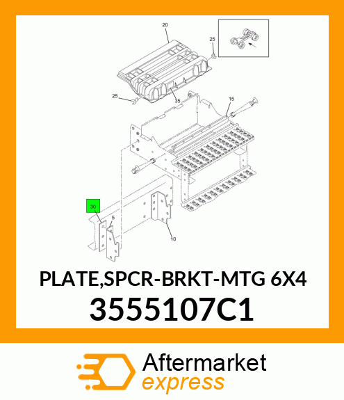 PLATE,SPCR-BRKT-MTG 6X4 3555107C1