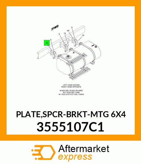 PLATE,SPCR-BRKT-MTG 6X4 3555107C1