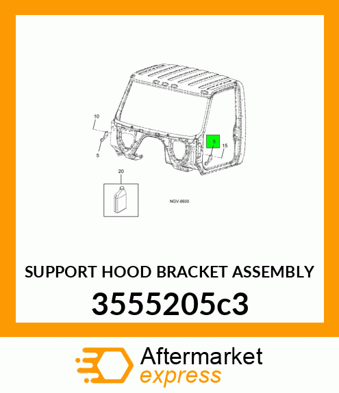 SUPPORT HOOD BRACKET ASSEMBLY 3555205c3