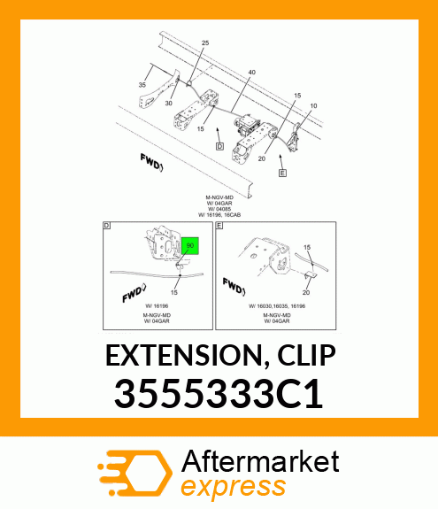 EXTENSION, CLIP 3555333C1