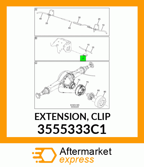 EXTENSION, CLIP 3555333C1