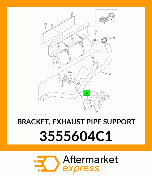 BRACKET, EXHAUST PIPE SUPPORT 3555604C1