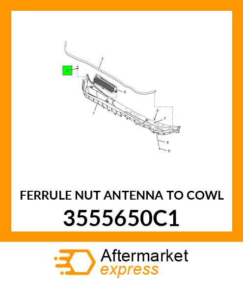 FERRULE NUT ANTENNA TO COWL 3555650C1