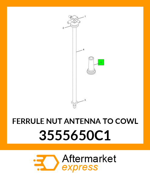 FERRULE NUT ANTENNA TO COWL 3555650C1