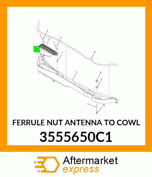 FERRULE NUT ANTENNA TO COWL 3555650C1