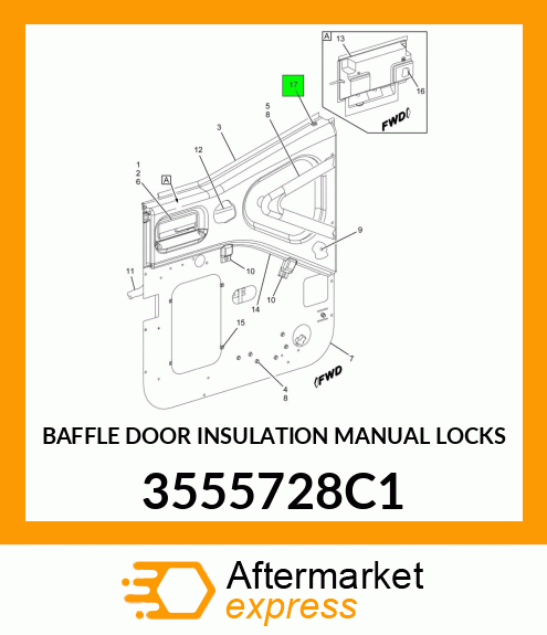 BAFFLE DOOR INSULATION MANUAL LOCKS 3555728C1