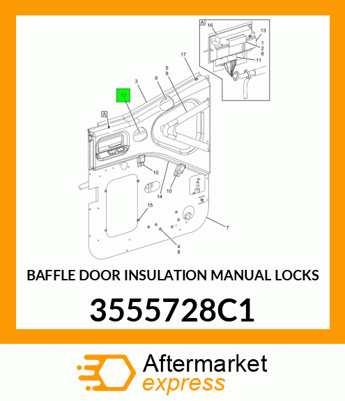 BAFFLE DOOR INSULATION MANUAL LOCKS 3555728C1