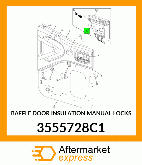 BAFFLE DOOR INSULATION MANUAL LOCKS 3555728C1