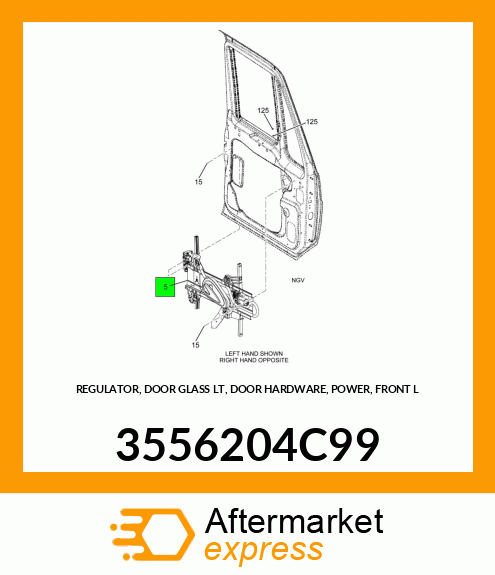 REGULATOR, DOOR GLASS LT, DOOR HARDWARE, POWER, FRONT L 3556204C99