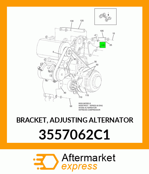 BRACKET, ADJUSTING ALTERNATOR 3557062C1