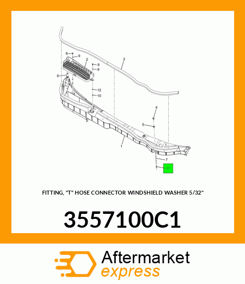 FITTING, "T" HOSE CONNECTOR WINDSHIELD WASHER 5/32" 3557100C1