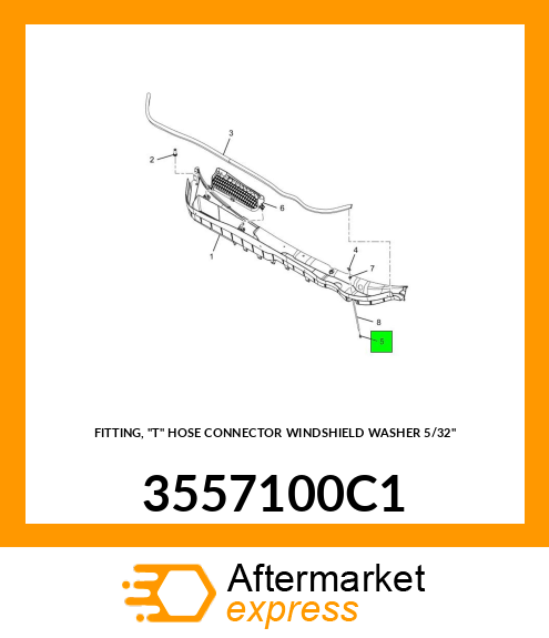 FITTING, "T" HOSE CONNECTOR WINDSHIELD WASHER 5/32" 3557100C1