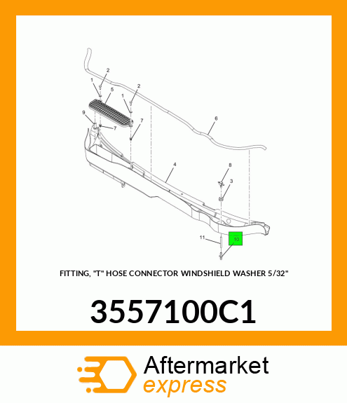 FITTING, "T" HOSE CONNECTOR WINDSHIELD WASHER 5/32" 3557100C1