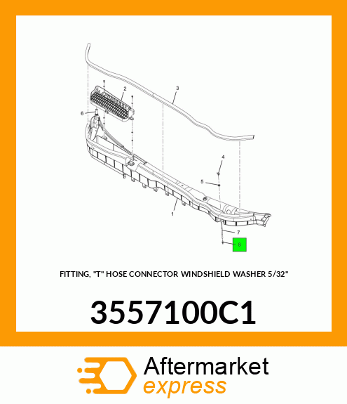 FITTING, "T" HOSE CONNECTOR WINDSHIELD WASHER 5/32" 3557100C1