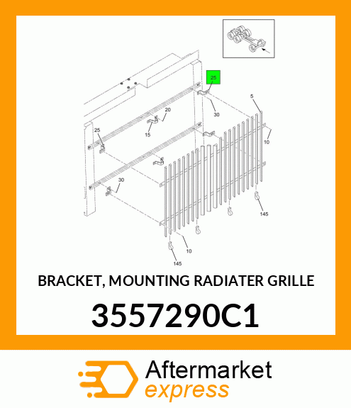 BRACKET, MOUNTING RADIATER GRILLE 3557290C1
