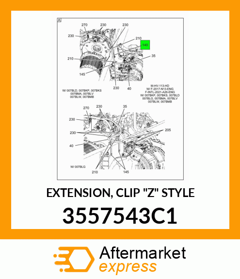 EXTENSION, CLIP "Z" STYLE 3557543C1