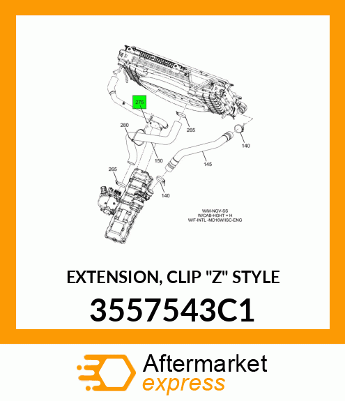 EXTENSION, CLIP "Z" STYLE 3557543C1