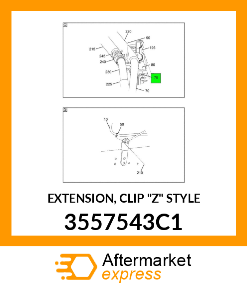 EXTENSION, CLIP "Z" STYLE 3557543C1