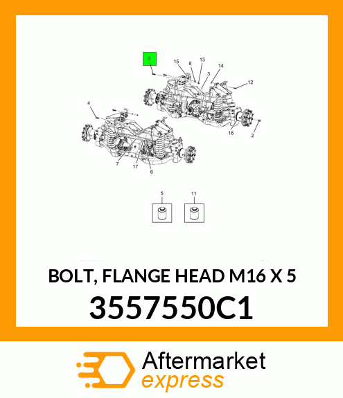 BOLT, FLANGE HEAD M16 X 5 3557550C1