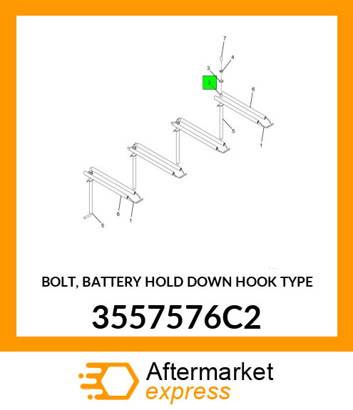 BOLT, BATTERY HOLD DOWN HOOK TYPE 3557576C2