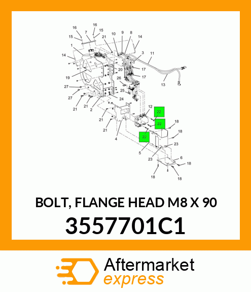 BOLT, FLANGE HEAD M8 X 90 3557701C1