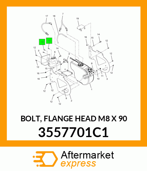 BOLT, FLANGE HEAD M8 X 90 3557701C1