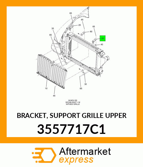 BRACKET, SUPPORT GRILLE UPPER 3557717C1