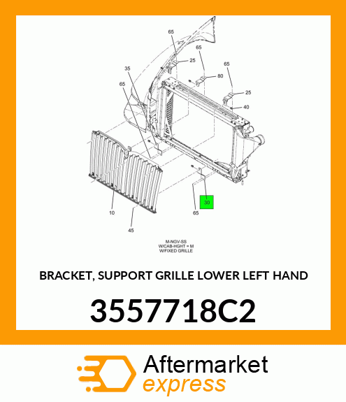 BRACKET, SUPPORT GRILLE LOWER LEFT HAND 3557718C2