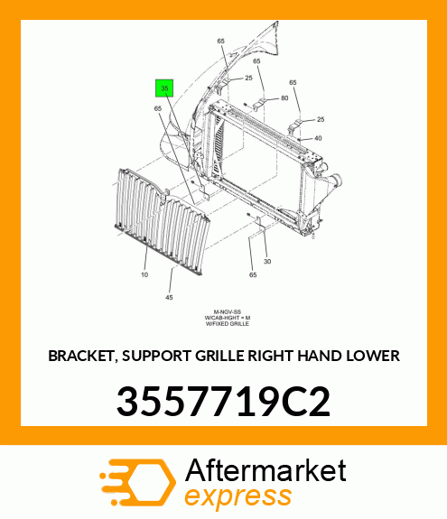 BRACKET, SUPPORT GRILLE RIGHT HAND LOWER 3557719C2
