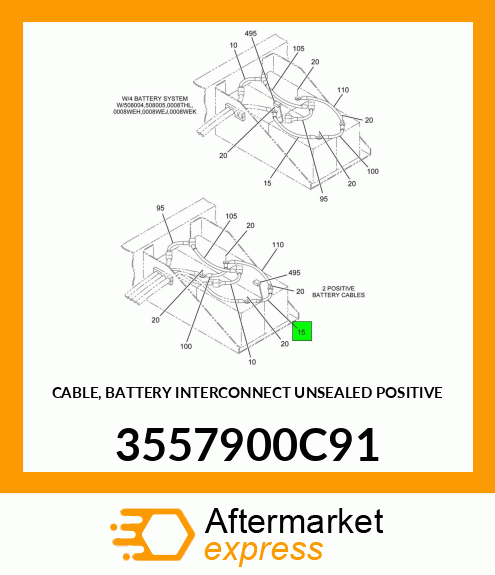 CABLE, BATTERY INTERCONNECT UNSEALED POSITIVE 3557900C91