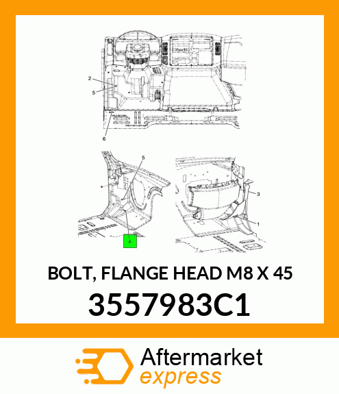 BOLT, FLANGE HEAD M8 X 45 3557983C1