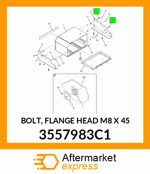 BOLT, FLANGE HEAD M8 X 45 3557983C1