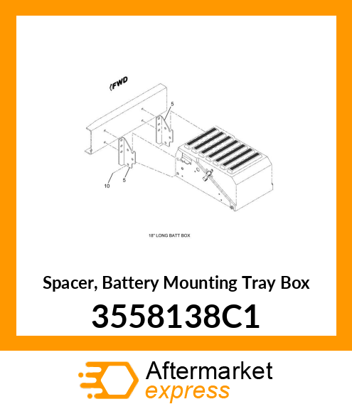Spacer, Battery Mounting Tray Box 3558138C1