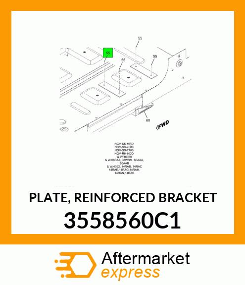 PLATE, REINFORCED BRACKET 3558560C1