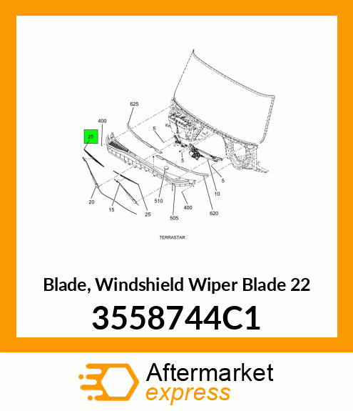 Blade, Windshield Wiper Blade 22" 3558744C1