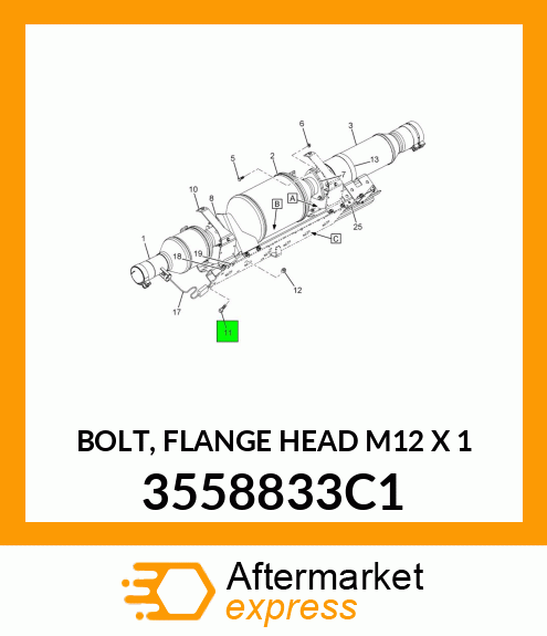 BOLT, FLANGE HEAD M12 X 1 3558833C1