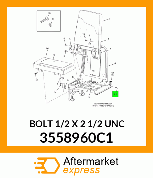 BOLT 1/2" X 2 1/2" UNC 3558960C1