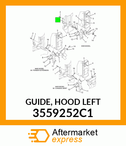 GUIDE, HOOD LEFT 3559252C1