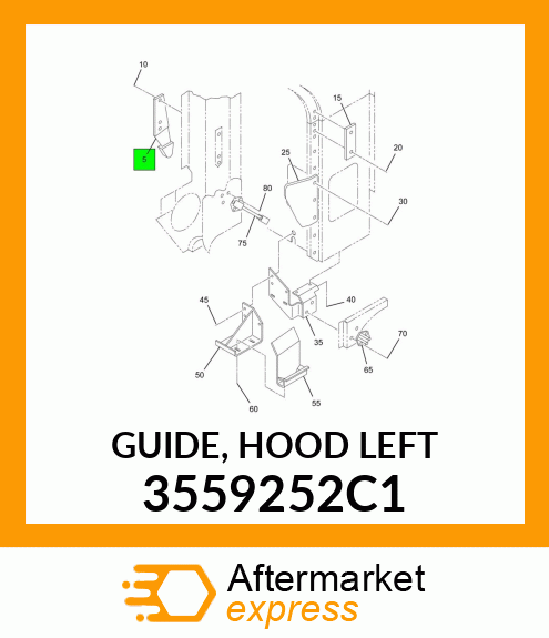 GUIDE, HOOD LEFT 3559252C1