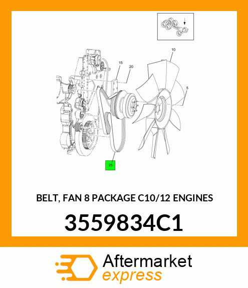 BELT, FAN 8 PACKAGE C10/12 ENGINES 3559834C1