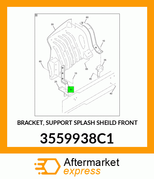 BRACKET, SUPPORT SPLASH SHEILD FRONT 3559938C1