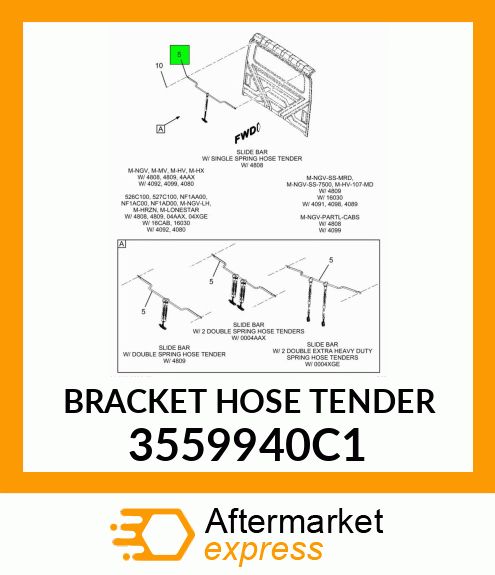 BRACKET HOSE TENDER 3559940C1