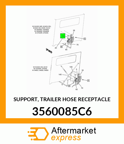 SUPPORT, TRAILER HOSE RECEPTACLE 3560085C6