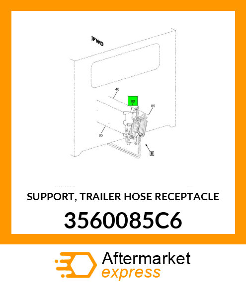 SUPPORT, TRAILER HOSE RECEPTACLE 3560085C6