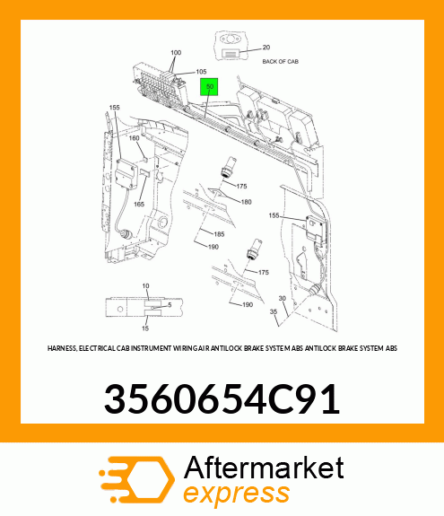 HARNESS, ELECTRICAL CAB INSTRUMENT WIRING AIR ANTILOCK BRAKE SYSTEM ABS ANTILOCK BRAKE SYSTEM ABS 3560654C91