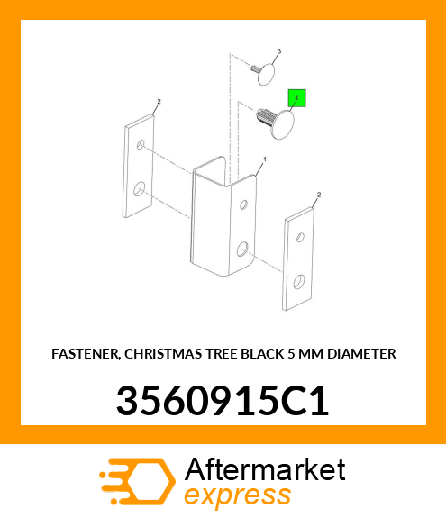 FASTENER, CHRISTMAS TREE BLACK 5 MM DIAMETER 3560915C1
