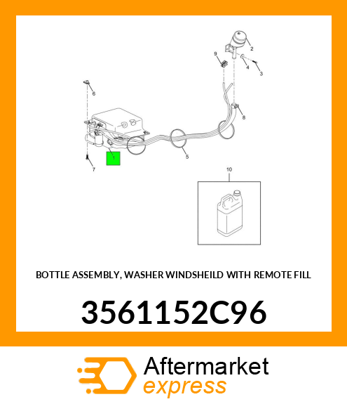 BOTTLE ASSEMBLY, WASHER WINDSHEILD WITH REMOTE FILL 3561152C96