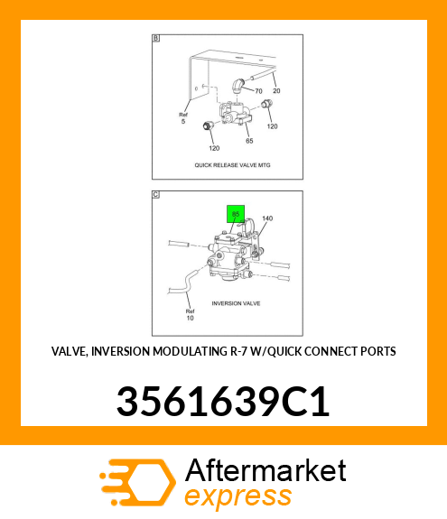 VALVE, INVERSION MODULATING R-7 W/QUICK CONNECT PORTS 3561639C1