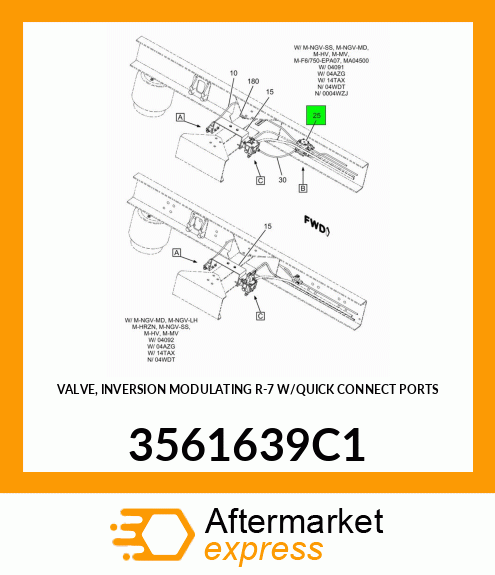 VALVE, INVERSION MODULATING R-7 W/QUICK CONNECT PORTS 3561639C1