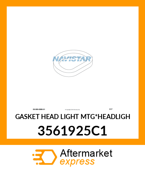 GASKET HEAD LIGHT MTG*HEADLIGH 3561925C1